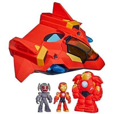 Marvel Serie Disney Jr Iron Man y Sus Amigos Extraordinarios Jet-Armadura Gigante, Figuras de 7,5 cm, con Armadura Mecha y vehículo, superhéroes Juguetes, Desde 3 años Marvel Serie Disney Jr Iron Man y Sus Amigos Extraordinarios Jet-Armadura Gigante, Figuras de 7,5 cm, con Armadura Mecha y vehículo, superhéroes Juguetes, Desde 3 años