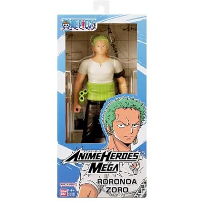BANDAI – Anime Heroes – Figura Anime Heroes Mega 30 cm Zoro – Figura articulada Grande Roronoa Zoro – Licencia Oficial One Piece – Juguete Infantil de 4 años y + – BANDAI – Anime Heroes – Figura Anime Heroes Mega 30 cm Zoro – Figura articulada Grande Roronoa Zoro – Licencia Oficial One Piece – Juguete Infantil de 4 años y + –