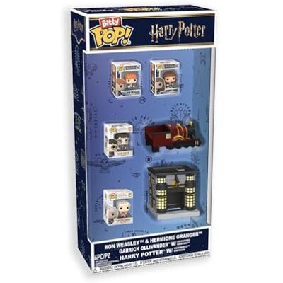 Funko Bitty Pop! Starter Set: Harry Potter 4 Mini Figures Town Ride 6 Pieces Harry Hermoine Ron Garrick Ollivander Figura de Vinilo Coleccionable Idea de Regalo Funko Bitty Pop! Starter Set: Harry Potter 4 Mini Figures Town Ride 6 Pieces Harry Hermoine Ron Garrick Ollivander Figura de Vinilo Coleccionable Idea de Regalo