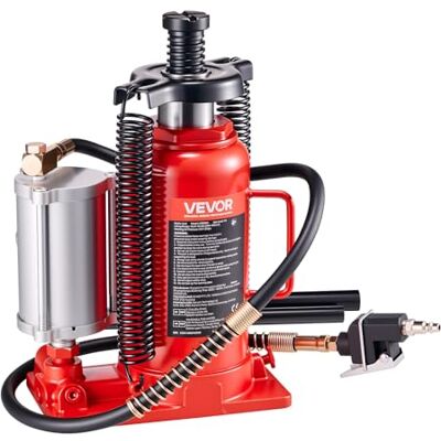 VEVOR Gato Hidráulico de Botella, Capacidad 20 T, Rango de Elevación 260-495 mm, Neumático/Manual, Resistente, Soldado, con Bomba para Automóviles, Camionetas, Vehículos Recreativos, SUV, Rojo VEVOR Gato Hidráulico de Botella, Capacidad 20 T, Rango de Elevación 260-495 mm, Neumático/Manual, Resistente, Soldado, con Bomba para Automóviles, Camionetas, Vehículos Recreativos, SUV, Rojo