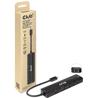 Club 3D USB Type-C 3.2 Hub 6 en 1 HDMI™8K30Hz PD 100 Watt Club 3D USB Type-C 3.2 Hub 6 en 1 HDMI™8K30Hz PD 100 Watt