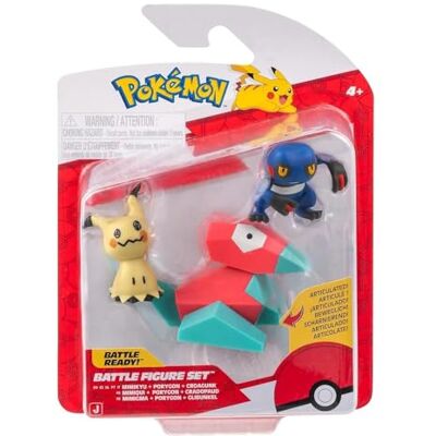 Pokémon Juego de Figuras de Batalla (glibunculo, mimigma y porigón) Pokémon Juego de Figuras de Batalla (glibunculo, mimigma y porigón)