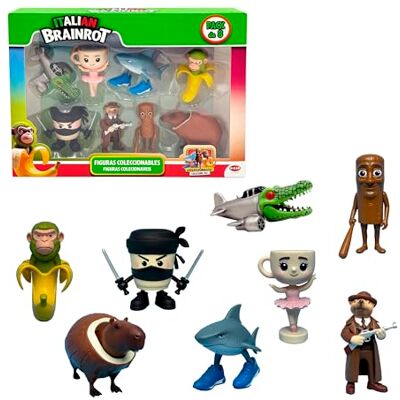 Bizak Italian Brainrot Pack de 8 Figuras, Figura Coleccionable, 8 Modelos, 5 cm () Bizak Italian Brainrot Pack de 8 Figuras, Figura Coleccionable, 8 Modelos, 5 cm ()