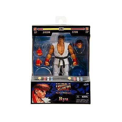 Jada Street Fighter II Ryu, Figura Articulada 15cm, con Manos y Cabeza Intercambiables, Accesorios y 20 Puntos Articulados () Jada Street Fighter II Ryu, Figura Articulada 15cm, con Manos y Cabeza Intercambiables, Accesorios y 20 Puntos Articulados ()