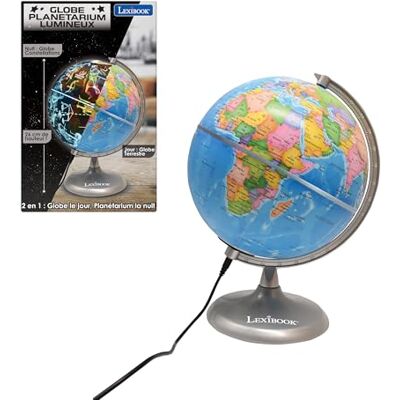 LEXIBOOK Globo Día y Noche Luminoso Stem, 2-en-1 Globo del día Mapa de contelaciones por la Noche, Azul/Negro, LEXIBOOK Globo Día y Noche Luminoso Stem, 2-en-1 Globo del día Mapa de contelaciones por la Noche, Azul/Negro,