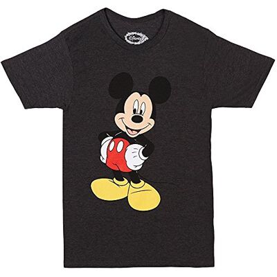 Disney Camiseta de Manga Corta Mickey Wash para Hombre, Charcoal Heather, X-Large Disney Camiseta de Manga Corta Mickey Wash para Hombre, Charcoal Heather, X-Large