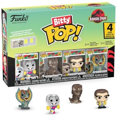 Funko Bitty Pop! 4 Pack: Jurassic Park Mr DNA, Dilophosaurus (Fossil), Dennis Nedry, Dilophosaurus 1 in 6 Chance of Receiving The Rare Chase Variant Styles May Vary 0,9 Pulgadas (2,2 cm) Funko Bitty Pop! 4 Pack: Jurassic Park Mr DNA, Dilophosaurus (Fossil), Dennis Nedry, Dilophosaurus 1 in 6 Chance of Receiving The Rare Chase Variant Styles May Vary 0,9 Pulgadas (2,2 cm)