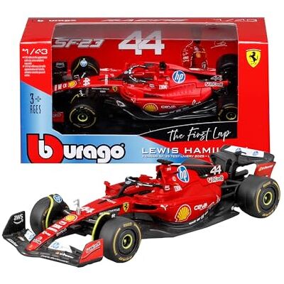 Bburago Ferrari SF-23 «The First Lap» Test Fiorano 2024#44 Lewis Hamilton, Modelo de Coche a Escala 1:43, réplica histórica con Licencia Oficial Ferrari, Edad Recomendada 36+ Meses Bburago Ferrari SF-23 «The First Lap» Test Fiorano 2024#44 Lewis Hamilton, Modelo de Coche a Escala 1:43, réplica histórica con Licencia Oficial Ferrari, Edad Recomendada 36+ Meses