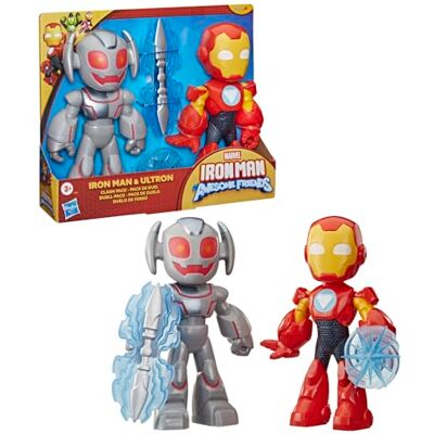 Marvel , Iron Man and His Awesome Friends, Iron Man & Ultron Pack de Duelo, Figuras Gigantes, Pack Doble de Figuras de acción Marvel , Iron Man and His Awesome Friends, Iron Man & Ultron Pack de Duelo, Figuras Gigantes, Pack Doble de Figuras de acción