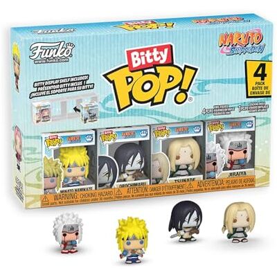 Funko Bitty Pop! 4 Pack: Naruto Shippuden Team 2 Tsunade, Minato Namikaze, Orochimaru, Mystery Mini Figure 1 in 6 Chance of Receiving The Rare Chase Variant Styles May Vary 0,9 Pulgadas Funko Bitty Pop! 4 Pack: Naruto Shippuden Team 2 Tsunade, Minato Namikaze, Orochimaru, Mystery Mini Figure 1 in 6 Chance of Receiving The Rare Chase Variant Styles May Vary 0,9 Pulgadas