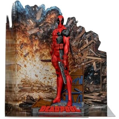 Bizak McFarlane Figura de Deadpool basada en el cómic número 98 del Cómic Los Nuevos Mutantes, Posada no articulada, de Escala 1:10, Mide 18cm, Incluye una Tarjeta Coleccionable, () Bizak McFarlane Figura de Deadpool basada en el cómic número 98 del Cómic Los Nuevos Mutantes, Posada no articulada, de Escala 1:10, Mide 18cm, Incluye una Tarjeta Coleccionable, ()