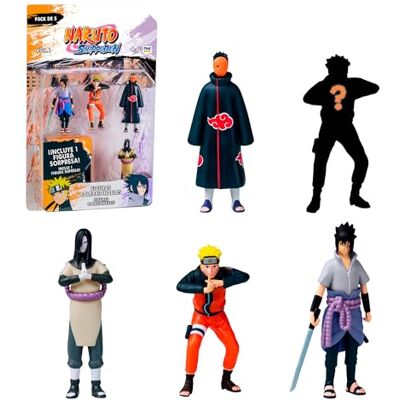 Bizak Naruto Pack de 5 Figuras en Blister, 7 cm, Incluye 1 Figura Oculta Exclusiva, +6 años, () Bizak Naruto Pack de 5 Figuras en Blister, 7 cm, Incluye 1 Figura Oculta Exclusiva, +6 años, ()