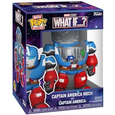Funko Bitty Bots: Marvel What If? Captain America Mech with Captain America Figura de Vinilo Coleccionable Idea de Regalo Mercancía Oficial Juguetes para niños y Adultos Funko Bitty Bots: Marvel What If? Captain America Mech with Captain America Figura de Vinilo Coleccionable Idea de Regalo Mercancía Oficial Juguetes para niños y Adultos