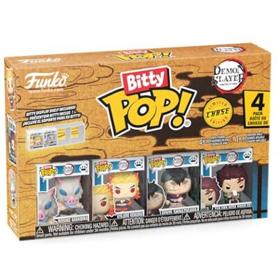 Funko Bitty Pop! 4 Pack: Demon Slayer Inosuke Hashibira, Kyojuro Rengoku, Genya Shinazugawa, Mystery Mini Figure Styles May Vary 0,9 Pulgadas (2,2 cm) Coleccionable Idea de Regalo Funko Bitty Pop! 4 Pack: Demon Slayer Inosuke Hashibira, Kyojuro Rengoku, Genya Shinazugawa, Mystery Mini Figure Styles May Vary 0,9 Pulgadas (2,2 cm) Coleccionable Idea de Regalo