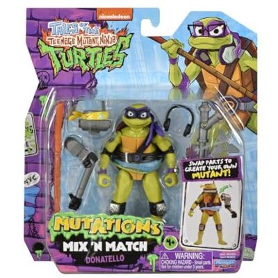 Mutant Turtles Donatello Mix and Match Tortugas Ninja 12 cm, Figura de acción Coleccionable, Personaje Ninja articulado y Equipado, de la Serie Tales of The TMNT, para niños a Partir de 4 años Mutant Turtles Donatello Mix and Match Tortugas Ninja 12 cm, Figura de acción Coleccionable, Personaje Ninja articulado y Equipado, de la Serie Tales of The TMNT, para niños a Partir de 4 años