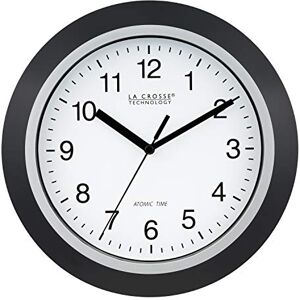 La Crosse Technology WT-3102B WWVB Reloj de pared analógico con ajuste automático de 25,4 cm, color negro y plateado La Crosse Technology WT-3102B WWVB Reloj de pared analógico con ajuste automático de 25,4 cm, color negro y plateado
