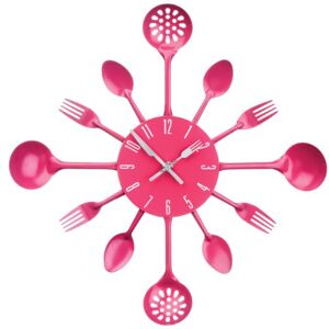 Reloj de Pared para Cubiertos de Cocina - Rosa Neón Reloj de Pared para Cubiertos de Cocina - Rosa Neón