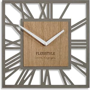Reloj de Pared FLEXISTYLE Cuadrado Pequeño 30cm - Moderno Loft, Silencioso Reloj de Pared FLEXISTYLE Cuadrado Pequeño 30cm - Moderno Loft, Silencioso
