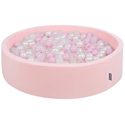 KiddyMoon Piscina De Bolas 120X30cm/1000 Bolas Redondo Grande para Ninos,Hecha En La UE, Rosa:Rosa Claro/Perla/Transparente KiddyMoon Piscina De Bolas 120X30cm/1000 Bolas Redondo Grande para Ninos,Hecha En La UE, Rosa:Rosa Claro/Perla/Transparente