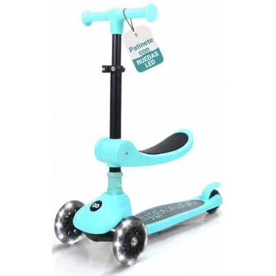 SereneLife Patinete 3 Ruedas para niños, Plegable, Luces LED en Las Ruedas, Manillar Ajustable, Freno Trasero de pie, Soporta hasta 49.9kgs SereneLife Patinete 3 Ruedas para niños, Plegable, Luces LED en Las Ruedas, Manillar Ajustable, Freno Trasero de pie, Soporta hasta 49.9kgs