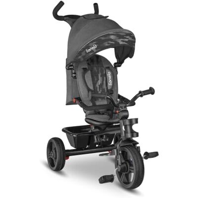 lionelo Triciclo Evolutivo Plegable, Asiento 360°, hasta 25 kg, Gris Bicicleta infantil de 18 meses a 5 años, barra parental regulable, rueda libre, arnés de 3 puntos, cesta, bolsa y portavasos lionelo Triciclo Evolutivo Plegable, Asiento 360°, hasta 25 kg, Gris Bicicleta infantil de 18 meses a 5 años, barra parental regulable, rueda libre, arnés de 3 puntos, cesta, bolsa y portavasos