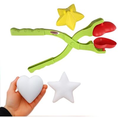 Jamara Snow Play Pinzas para Bolas de Nieve con Forma de corazón y Estrella, 2 en 1 para niños, Pinzas para Nieve, alicates de Hielo, Fabricante de Bolas de Nieve, Idea de Regalo para niños Jamara Snow Play Pinzas para Bolas de Nieve con Forma de corazón y Estrella, 2 en 1 para niños, Pinzas para Nieve, alicates de Hielo, Fabricante de Bolas de Nieve, Idea de Regalo para niños