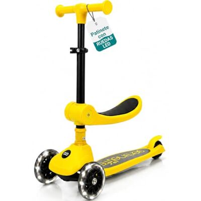 SereneLife Patinete 3 Ruedas para niños, Plegable, Luces LED en Las Ruedas, Manillar Ajustable, Freno Trasero de pie, Soporta hasta 49.9kgs SereneLife Patinete 3 Ruedas para niños, Plegable, Luces LED en Las Ruedas, Manillar Ajustable, Freno Trasero de pie, Soporta hasta 49.9kgs
