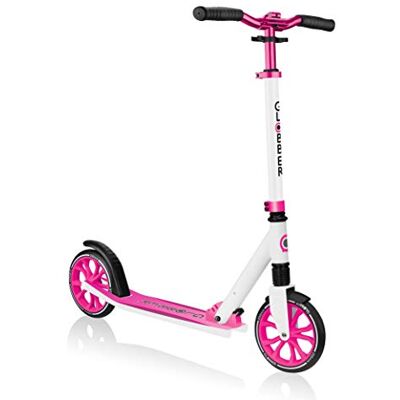 Globber NL 205 Patinete plegable de 2 ruedas con suspensión para niños de 8 años + , Blanco Rosa Globber NL 205 Patinete plegable de 2 ruedas con suspensión para niños de 8 años + , Blanco Rosa