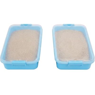 Relaxdays Set de 2 areneros con Tapa, plástico, 8 x 38 x 25 cm, Infantil, Interior y Exterior, Azul Relaxdays Set de 2 areneros con Tapa, plástico, 8 x 38 x 25 cm, Infantil, Interior y Exterior, Azul