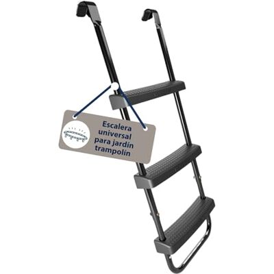 Hudora Escalera Universal Antideslizante para Trampolines Escalera Ajustable en Altura con Peldaños Anchos Resistente a Rayos UV Hudora Escalera Universal Antideslizante para Trampolines Escalera Ajustable en Altura con Peldaños Anchos Resistente a Rayos UV
