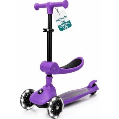 SereneLife Patinete 3 Ruedas para niños, Plegable, Luces LED en Las Ruedas, Manillar Ajustable, Freno Trasero de pie, Soporta hasta 49.9kgs SereneLife Patinete 3 Ruedas para niños, Plegable, Luces LED en Las Ruedas, Manillar Ajustable, Freno Trasero de pie, Soporta hasta 49.9kgs