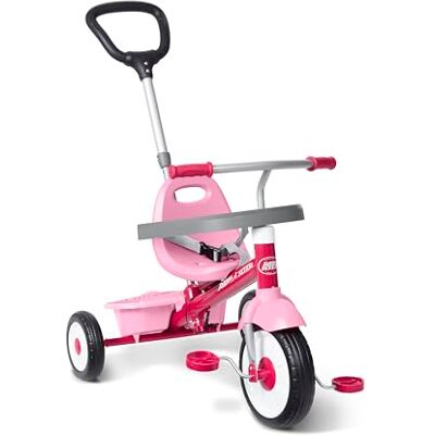 Radio Flyer 3 en 1 Triciclo Stroll 'N Trike, Triciclo Rosa para niños pequeños de 1,5 a 5 años Radio Flyer 3 en 1 Triciclo Stroll 'N Trike, Triciclo Rosa para niños pequeños de 1,5 a 5 años