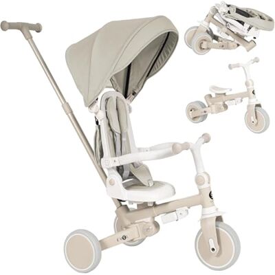 Olmitos Triciclo utivo de Bebé 5 en 1 Bicicleta Niños de 1 año hasta 25 Kg De Triciclo a Bicicleta con o sin Pedales – Respaldo, Barra Seguridad y Capota (Beige) Olmitos Triciclo utivo de Bebé 5 en 1 Bicicleta Niños de 1 año hasta 25 Kg De Triciclo a Bicicleta con o sin Pedales – Respaldo, Barra Seguridad y Capota (Beige)