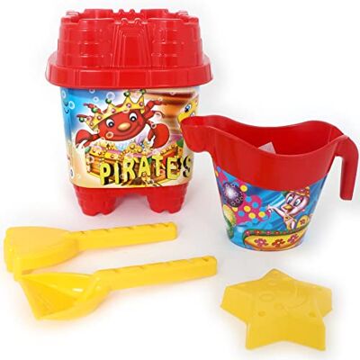 Blue Sky Set de Playa Pirata Sea Family Juego de Playa Modelo Aleatorio 6 Piezas Plástico Juguete Infantil Juego al Aire Libre Arena 20 cm A Partir de 10 Meses Blue Sky Set de Playa Pirata Sea Family Juego de Playa Modelo Aleatorio 6 Piezas Plástico Juguete Infantil Juego al Aire Libre Arena 20 cm A Partir de 10 Meses