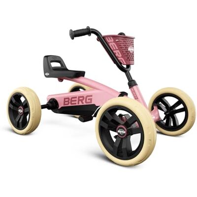 BERG Kart a Pedales Rose Rosa, 2-5 años, cuadro resistente, asiento regulable, volante regulable BERG Kart a Pedales Rose Rosa, 2-5 años, cuadro resistente, asiento regulable, volante regulable