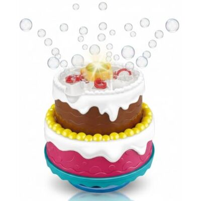 alldoro Máquina de pompas de jabón Tarta con luz y Sonido, 118 ml tarta de cumpleaños con pompas, efecto luminoso y canción Happy Birthday conmutable, para fiestas, bodas y celebraciones alldoro Máquina de pompas de jabón Tarta con luz y Sonido, 118 ml tarta de cumpleaños con pompas, efecto luminoso y canción Happy Birthday conmutable, para fiestas, bodas y celebraciones