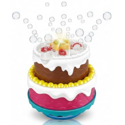 alldoro Bubble Fun Party Cake con máquina de Burbujas, luz, Sonido de cumpleaños Feliz conmutable, líquido alldoro Bubble Fun Party Cake con máquina de Burbujas, luz, Sonido de cumpleaños Feliz conmutable, líquido