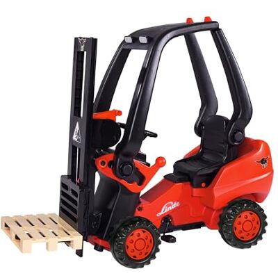 BIG Linde Forklift Carretilla elevadora Infantil, vehículo de Juguete con transmisión por Cadena de precisión, Asiento Ajustable, hasta 50 kg, Licencia de Tilo para niños a Partir de 3 años BIG Linde Forklift Carretilla elevadora Infantil, vehículo de Juguete con transmisión por Cadena de precisión, Asiento Ajustable, hasta 50 kg, Licencia de Tilo para niños a Partir de 3 años