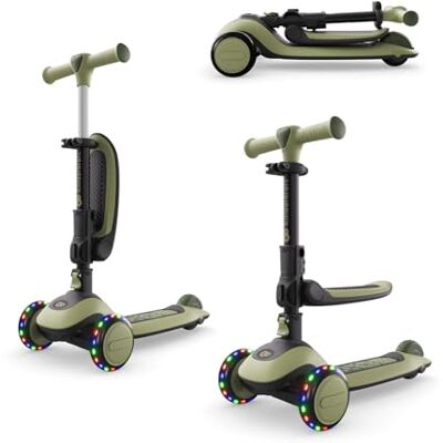 Kinderkraft Halley 2, Correpasillos Desde 12 Meses y Patinete Desde 24 Meses, 2 en 1, para Niños, Ajustable, Triciclo, Bici sin Pedales, 3 Ruedas, LED, Multifuncional, hasta 50 kg, Verde Kinderkraft Halley 2, Correpasillos Desde 12 Meses y Patinete Desde 24 Meses, 2 en 1, para Niños, Ajustable, Triciclo, Bici sin Pedales, 3 Ruedas, LED, Multifuncional, hasta 50 kg, Verde