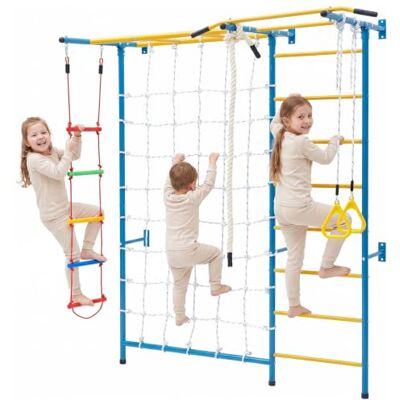 VEVOR 7 en 1 Juego de Escalada para Niños con Escalera Sueca de Acero al Carbono, Escalera de Pared, Barra de Dominadas, Escalera de Cuerda y Anillos de Gimnasia, Carga de 99,8 kg, Multicolor VEVOR 7 en 1 Juego de Escalada para Niños con Escalera Sueca de Acero al Carbono, Escalera de Pared, Barra de Dominadas, Escalera de Cuerda y Anillos de Gimnasia, Carga de 99,8 kg, Multicolor