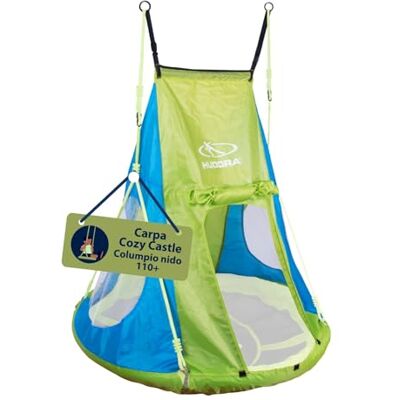 Hudora Funda de Tienda Cosy Castle Funda de Tienda para Columpio Nest 90 & 110/120 en Azul/limón Tienda de Columpio de poliéster para Interior y Exterior Hudora Funda de Tienda Cosy Castle Funda de Tienda para Columpio Nest 90 & 110/120 en Azul/limón Tienda de Columpio de poliéster para Interior y Exterior