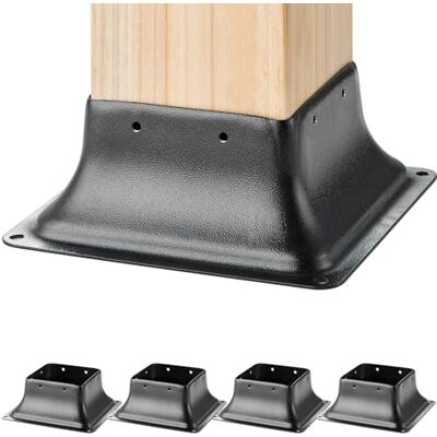 VEVOR 4 Piezas Soportes para Postes de Madera 4" x 4"(102 x 102 mm) Base Interna de Poste de Acero al Carbono para Anclaje de Poste de Madera Estándar de Barandilla, Barandilla de Terraza, Porche VEVOR 4 Piezas Soportes para Postes de Madera 4" x 4"(102 x 102 mm) Base Interna de Poste de Acero al Carbono para Anclaje de Poste de Madera Estándar de Barandilla, Barandilla de Terraza, Porche