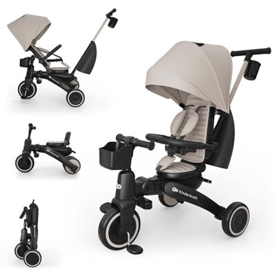Kinderkraft Jazz 3 Triciclo, Asiento Giratorio 360°, posición semirreclinada, Plegable, Capota UPF 50+, Manillar para Padres, función de Bicicleta de Equilibrio, Beige Kinderkraft Jazz 3 Triciclo, Asiento Giratorio 360°, posición semirreclinada, Plegable, Capota UPF 50+, Manillar para Padres, función de Bicicleta de Equilibrio, Beige