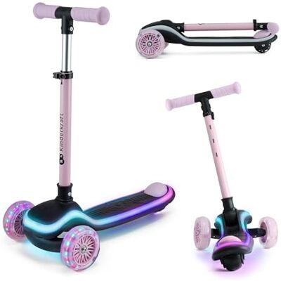 Kinderkraft RAKET Patinete para niños de 1 año a 50 kg, Patinete, Ruedas LED, Manillar Regulable en Altura, Diseño Moderno, Rosa Kinderkraft RAKET Patinete para niños de 1 año a 50 kg, Patinete, Ruedas LED, Manillar Regulable en Altura, Diseño Moderno, Rosa