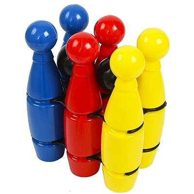 Blue Sky 6 Bolos de Bowling Juego de Habilidad y al Aire Libre 046438 Multicolor Plástico 24 cm Juguete Infantil A Partir de 3 años Blue Sky 6 Bolos de Bowling Juego de Habilidad y al Aire Libre 046438 Multicolor Plástico 24 cm Juguete Infantil A Partir de 3 años