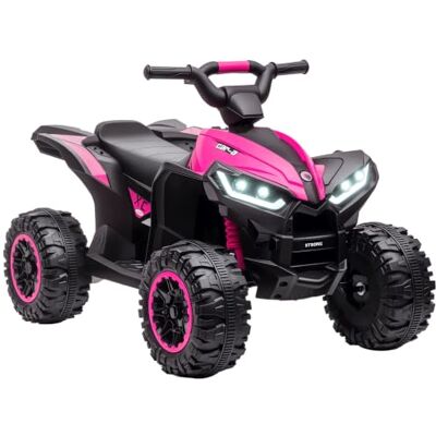 HOMCOM Quad Eléctrico para Niños 12V de 3-5 Años 2 Motores 3-6km/h Rosa Faros, Bocina, Música, USB, Avance y Retroceso HOMCOM Quad Eléctrico para Niños 12V de 3-5 Años 2 Motores 3-6km/h Rosa Faros, Bocina, Música, USB, Avance y Retroceso
