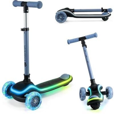 Kinderkraft RAKET Patinete para niños de 1 año a 50 kg, Patinete, Ruedas LED, Manillar Regulable en Altura, Diseño Moderno, Azul Kinderkraft RAKET Patinete para niños de 1 año a 50 kg, Patinete, Ruedas LED, Manillar Regulable en Altura, Diseño Moderno, Azul