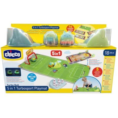 Chicco Turbo Ball Turbo Sport 5en1 Alfombra de Juego Deportiva para Niños con Coches Fluorescentes y Lanzadores, Juegos de Fútbol, Bolos, Carreras, Dardos y Golf para 1 o 2 Jugadores Chicco Turbo Ball Turbo Sport 5en1 Alfombra de Juego Deportiva para Niños con Coches Fluorescentes y Lanzadores, Juegos de Fútbol, Bolos, Carreras, Dardos y Golf para 1 o 2 Jugadores