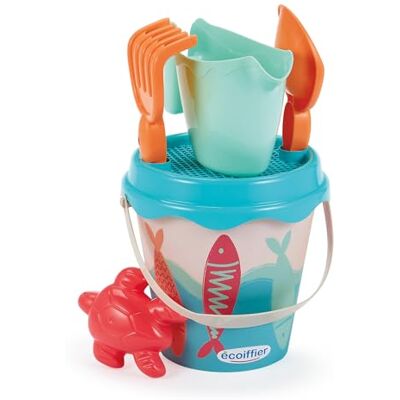 Ecoiffier – Cubo de Playa Infantil de 17 cm, Tema de sardina – regadera – rastrillo tamiz – Molde Incluido – a Partir de 18 Meses – Juguete para niño – – Garantía de Francia Origen Ecoiffier – Cubo de Playa Infantil de 17 cm, Tema de sardina – regadera – rastrillo tamiz – Molde Incluido – a Partir de 18 Meses – Juguete para niño – – Garantía de Francia Origen