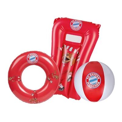 Happy People FC Bayern Múnich Juego de Playa (3 Piezas), Color Rojo Happy People FC Bayern Múnich Juego de Playa (3 Piezas), Color Rojo